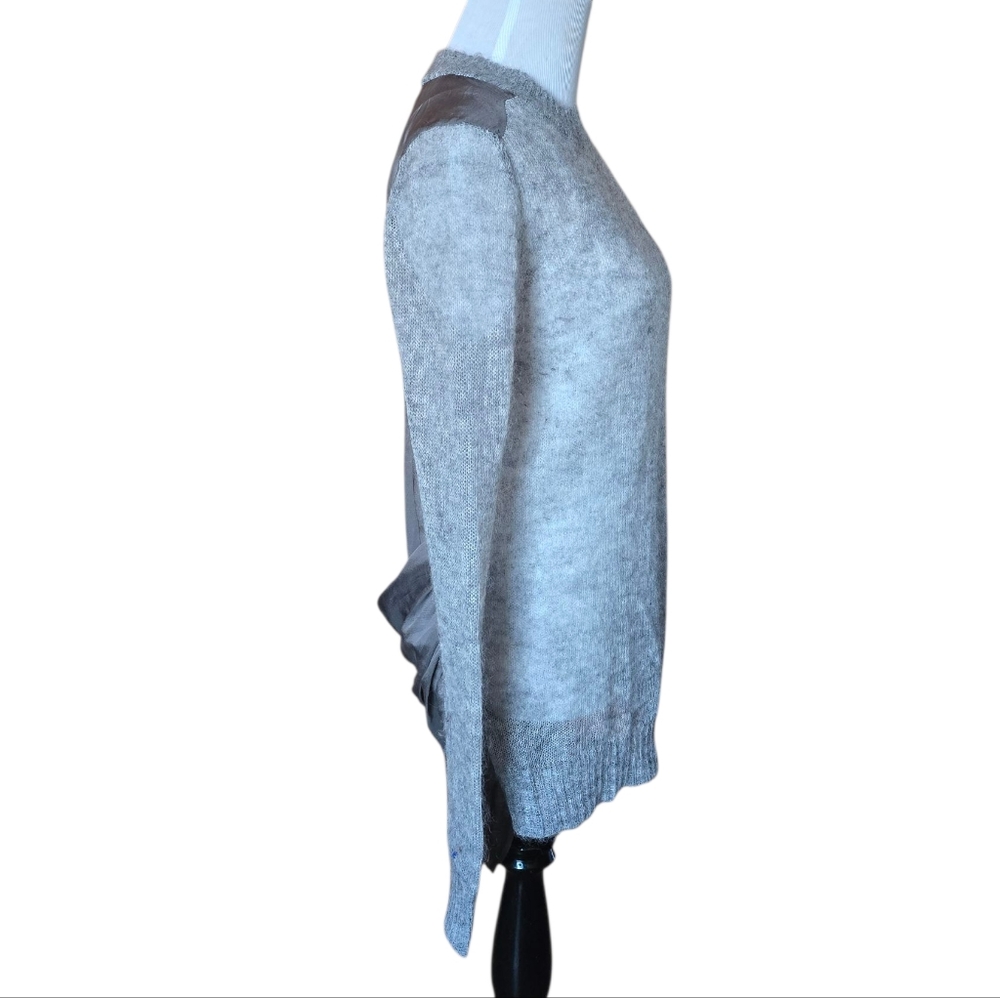 Theory Josetta Picturesque Mohair Merino Wool Silk Grey Crew Sweater Size Small - Picture 6 of 8